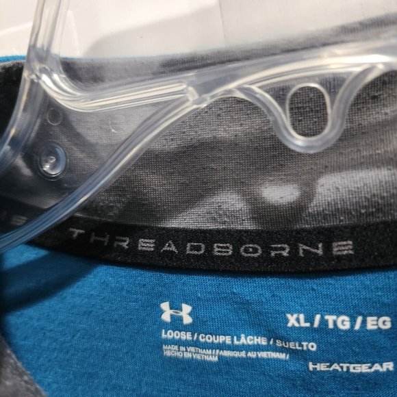 Under Armour Blue Threadborne HeatGear 1/4 Zip Loose Long Sleeve Shirt Size XL - Picture 4 of 8